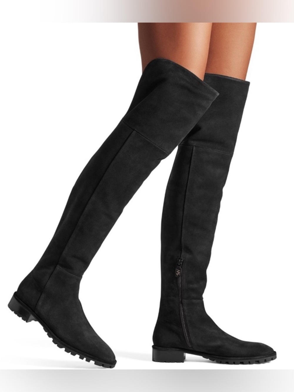 Stuart Weitzman Amber Black Suede Over The Knee Boots 10.5 OTK Thigh High